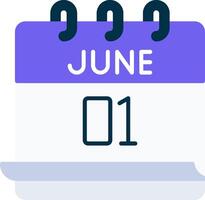 June 1 Icon vector