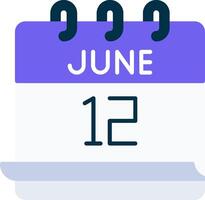 June 12 Icon vector