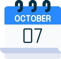 October 7 Icon vector