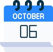 October 6 Icon vector
