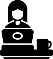 Digital Nomad Glyph Icon vector