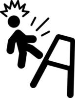Ladder Fall Glyph Icon vector