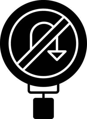 No U-Turn Glyph Icon