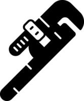 Pipe Wrench Glyph Icon vector