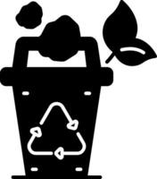 Trash Recycle Glyph Icon vector