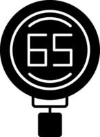 Speed Limit 65 Glyph Icon vector