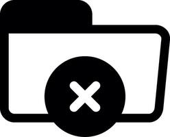 Folder Rejected Glyph Icon vector