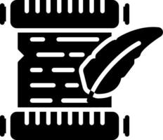 Quill and Scroll Glyph Icon vector