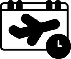 Flight On Time Glyph Icon vector
