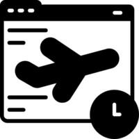 Flight Delayed On Website Glyph Icon vector