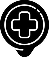 Hospital Location Glyph Icon vector
