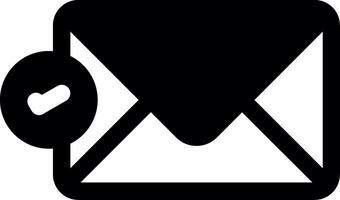 Message Approved Glyph Icon vector