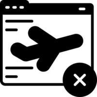 Flight Cancelled On Website Glyph Icon vector