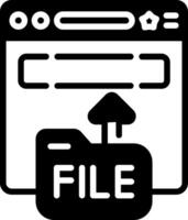 Upload File Glyph Icon vector
