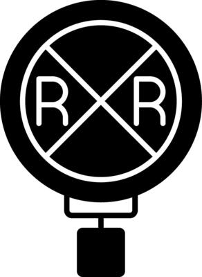 Railroad Crossing Glyph Icon