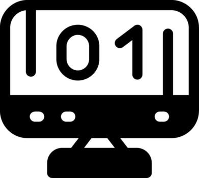 icono de glifo de código binario vector