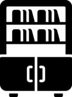 Bookshelf Glyph Icon vector