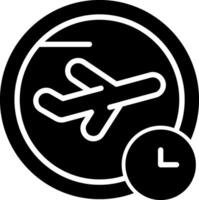 Flight Delayed Glyph Icon vector