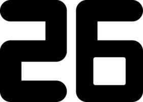 Twenty Six Glyph Icon vector