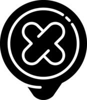 Delete Location Glyph Icon vector