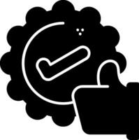 Feedback Badge Glyph Icon vector