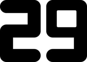 Twenty Nine Glyph Icon vector