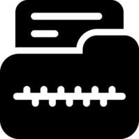 Zip Folder Glyph Icon vector