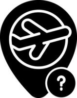 Unknown Flight Location Glyph Icon vector