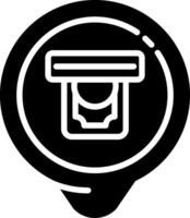 ATM Location Glyph Icon vector