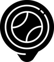 Tennis Ball Location Glyph Icon vector