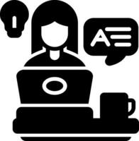 Blogger Glyph Icon vector