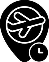 Flight On Time Glyph Icon vector