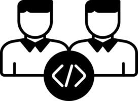 Pair Programming Glyph Icon vector