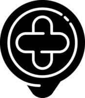 Clinic Location Glyph Icon vector