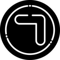 Arrowhead Up-Right Glyph Icon vector