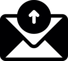Mail Upload Glyph Icon vector