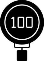 Speed Limit 100 Glyph Icon vector