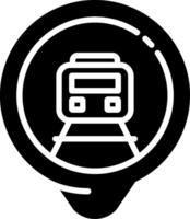 Train Location Glyph Icon vector