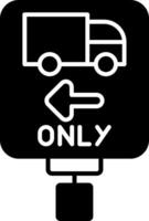 Trucks Use Left Lane Glyph Icon vector