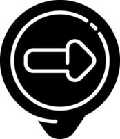 Right Arrow Location Glyph Icon vector