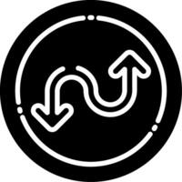 Zigzag Double Arrow Glyph Icon vector