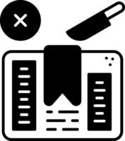 Do Not Open With Knife Glyph Icon vector