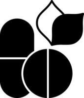 Herbal Supplements Glyph Icon vector