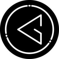 Left Arrowhead Triangle Glyph Icon vector