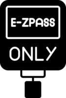 E-ZPass Only Glyph Icon vector