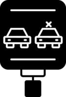 No Overtaking Glyph Icon vector