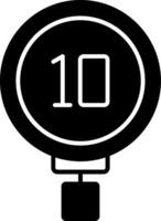 Speed Limit 10 Glyph Icon vector