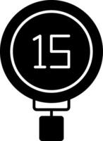 Speed Limit 15 Glyph Icon vector