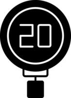 Speed Limit 20 Glyph Icon vector