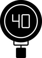 Speed Limit 40 Glyph Icon vector